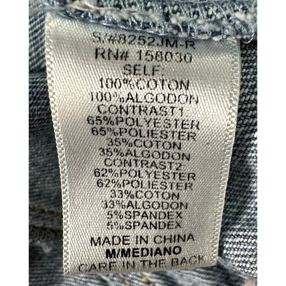 Love Tree Denim Jeans Cropped Jacket Girls Medium Full Zip & Button Gray Lining - Picture 8 of 10